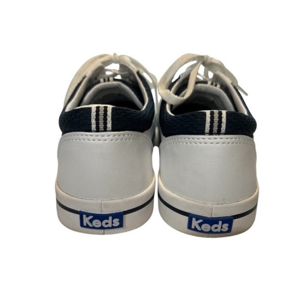 Keds, Rebel lace up leather sneaker, White w/Navy trim, women’s size 8 - Picture 9 of 13